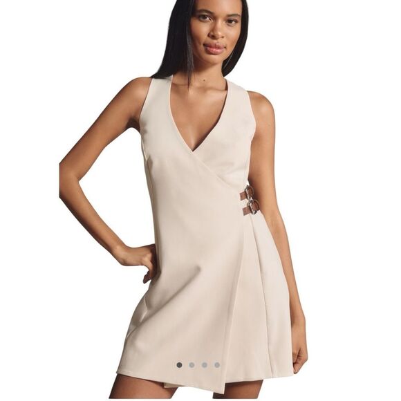 Anthropologie Belted Wrap Mini Dress - Picture 1 of 10